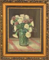 Markovits István (1892-?):  Virágcsendélet. Olaj, karton, jelzett, keretben, 33×24 cm