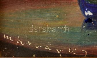 Mátrai jelzéssel: Virágcsendélet. Olaj, karton, üvegezett keretben, 20×15 cm