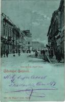 1899 Baja, Báró Eötvös József utca, Fischer üzlete, könyvnyomda, férfi szabóság. Kiadja Ifj. Wagner Antal 6883. (r)