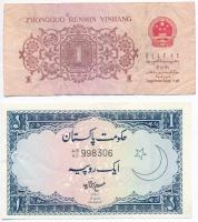 Vegyes 6db-os külföldi papírpénz tétel, benne kínai, török és vietnámi bankjegyek T:I-III