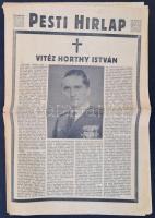 1942 a Pesti Hírlap augusztus 22-i lapszáma Horthy István halálával a címlapon