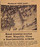 1956 a Népakarat szakszervezeti lap 1. évf. 1. száma (nov. 1.), érdekes aktuális hírekkel