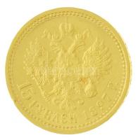 Orosz Birodalom 1897. 15R Au "II. Miklós" (12,92g/0.900) T:2 ph. / Russian Empire 1897. 15...