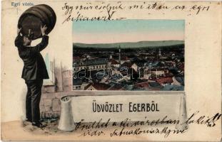 1912 Eger, Üdvözlet egri vörös boroshordóval