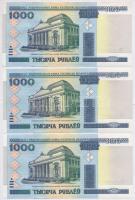 Fehéroroszország 2000. 1000R (5x) sorszámkövetők T:II törés nélküli hajlás Belarus 2000. 1000 Rublei (5x) sequential serials C:XF bent without break