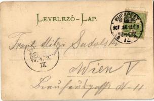 1907 Budapest VI. Oktogon tér, Magyar Szó. Montázs cipészinassal (EK)