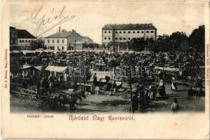 1904 Nagykanizsa, Heti vásár jelenet, piac. Alt & Böhm kiadása (EK)