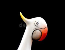 Hollóházi kakadu, kézzel festett, jelzett, apró kopásnyomokkal, m: 11 cm