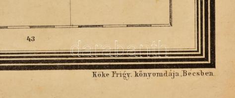1882 A magyar Szent Korona országai. Magyarország, Horvát--tótország és a katonai őrvidék térképe, B...