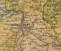 1882 A magyar Szent Korona országai. Magyarország, Horvát--tótország és a katonai őrvidék térképe, B...