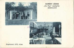 1915 Debrecen, Kemény János "Kis Pipa" vendéglője, belső, Alapította 1878. évben. Adria műterem kiadása