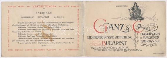 Budapest II. Ganz és Társa Villamossági Művek reklámlapja. Nagy Rókus utca 37. (ma Lövőház utca). Ki...