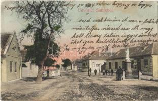 1906 Süttör (Fertőd), Fő utca, szobor, üzlet (EK)