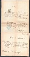 cca 1869 3 db okmánybélyeges osztrák és német irat