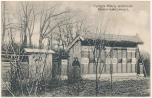 1910 Moson-Izabellamajor, Nyerges Mihály méhészete méhkaptárokkal. Kiadja a Méhészet szerkesztősége