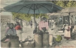 1908 Szeged, paprika árusítás a piacon (EK)