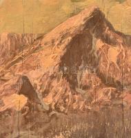 Neogrády László (1896 - 1962): Tátrai alkony. Olaj, rétegelt falemez, jelzett, repedezett falemez, 3...