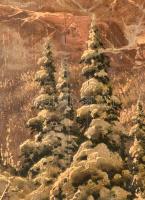 Neogrády László (1896 - 1962): Tátrai alkony. Olaj, rétegelt falemez, jelzett, repedezett falemez, 3...