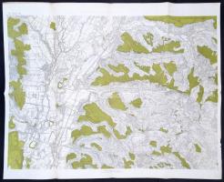 cca 1940 Maros mente Szászrégen alatti szakaszának és környékének térképe, 1:25.000, 63x79 cm