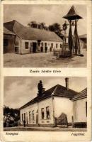 1942 Aranyod (Zalaszentgrót), Jegyző lak, harangláb, Zimits Sándor üzlete és saját kiadása (gyűrődés / crease)