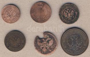 Oroszország 1700-1900-as évek eleje 6db klf pénz T:3,3/4+