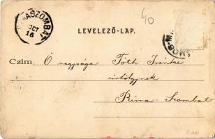 Vámosmikola, Fő tér, Római katolikus templom, kerekes kút. Kiadja Turcsányi Kálmán (Rb)