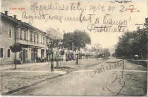 1912 Zólyom, Zvolen; Fő tér, Jeranek Sándor / main square, shop