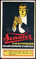 1927 Janina cigarettahüvely és cigarettapapír reklám prospektus, naptárral, pengő-korona átszámítási...