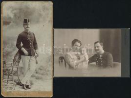cca 1880-1900 11 db kabinetfotó, benne több katonai is