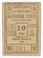 Románia/Máramarossziget (Sighetu Marmatiei) 1920. 10f pénztárjegy T:III foltos
Romania/Máramarosszi...