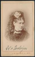 1873 Letzter E. Nő fotója, vizitkártya 6,5x10 cm