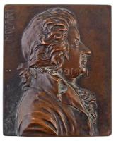Ausztria(?) DN Mozart egyoldalas, öntött Br plakett (128,51g/65x53mm) T:1-,2 patina / Austria(?) ND Mozart one-sided cast Br plaque (128,51g/65x53mm) C:AU,XF