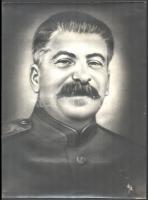 cca 1948 Joszif Visszarionovics Sztálin (1878-1953) nagyméretű grafika után készült fotója, jó állapotban, 39,5×29,5 cm