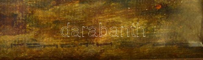 Németh György (1888-1962): Szamárfogat. Olaj, falemez, jelzett, üvegezett keretben, 12,5×17,5 cm