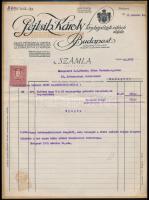 1931-1933 Pázmány Péter Tudomány Egyetem II. sz. Kórbonctani Intézetének szóló 2 fejléces számla (Pe...