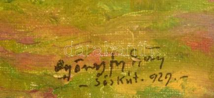 Györgyfy György (1896-1981): Sóskút 1929. Olaj, vászon, jelzett, üvegezett keretben, 50×40 cm