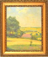 Györgyfy György (1896-1981): Sóskút 1929. Olaj, vászon, jelzett, üvegezett keretben, 50×40 cm