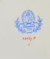 Herendi Indiai kosár mintás áttört porcelán tál. Kézzel festett, jelzett, hibátlan. 24 cm