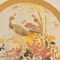 Chokin porcelán dísztányér, jelzett, apró kopásokkal, saját dobozában, d: 16 cm