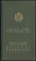 1937 Bp., Magyar Királyság által kiállított fényképes útlevél / Hungarian passport