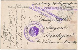 Borsa, Hadi vonat a határban fahídon, katonák és csendőrök. Kiadja Wider Hers / military train on wo...