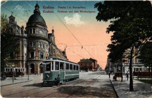 Kraków, Krakau, Krakkó; Poczta i ul. Starowislna / post office, street, trams (Rb)