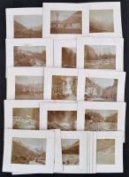 1904 Svájc, tájképek, 21 db hátoldalon feliratozott fotó, kartonra kasírozva, 7,5×10 cm / Switzerland, 21 photos