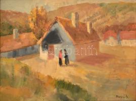 Rozs János (1901-1987): Tere-fere. Olaj, vászon, jelzett, keretben, 60×80 cm