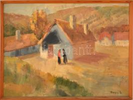 Rozs János (1901-1987): Tere-fere. Olaj, vászon, jelzett, keretben, 60×80 cm