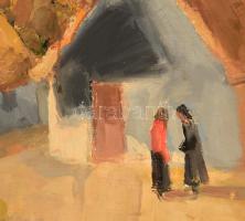 Rozs János (1901-1987): Tere-fere. Olaj, vászon, jelzett, keretben, 60×80 cm