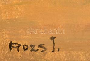 Rozs János (1901-1987): Falusi házak. Olaj, vászon, jelzett, keretben, 60×80 cm