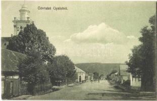 1915 Gyalu, Gilau; Fő utca, templom. Betegh Márton kiadása / main street, church