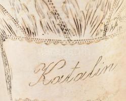 Ezüst (Ag.) keresztelőpohár "Katalin felirattal", jelzett, m: 8 cm, nettó 49 g