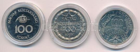 1986. 100Ft alpakka "Fáy András" + 1990. 100Ft Cu-Ni "200 éves a hivatásos magyar nye...